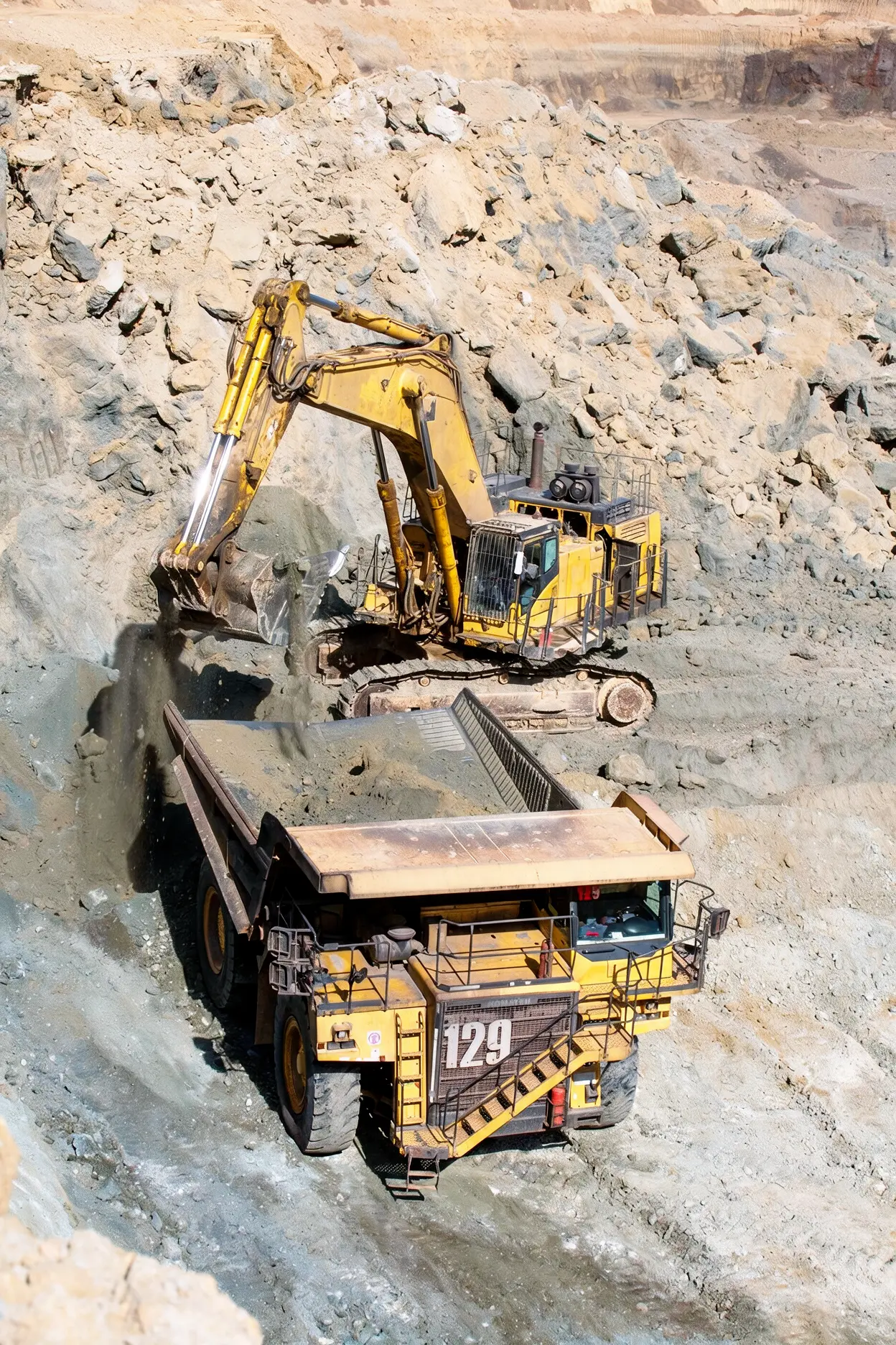 Haul truck at an aggregate quarry