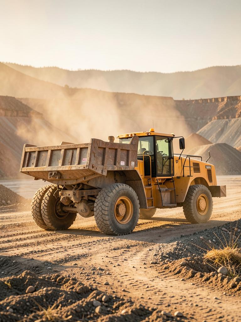 Haul truck at an aggregate quarry